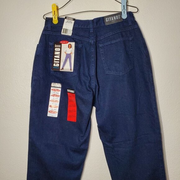 VTG Gitano Jeans Womens 14 Avg Relaxed Fit Navy Y2K 80s 90s Mom Jeans High Rise - Picture 4 of 10